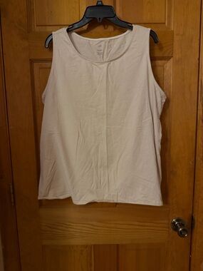 J. Jill Cream Ribbed Scoop-Neck Tank